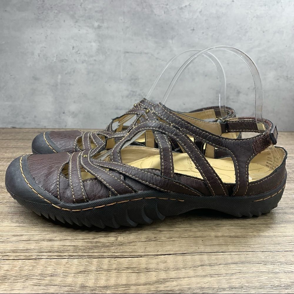 J-41 “Basil” Womens~Brown Strappy Driving Slingback Sport Hiking Sandals~Size 9